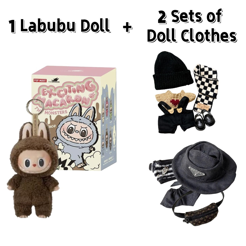 [Discount] Labubu Combo 1 Specified Doll+2 Set of Clothes Local Ready Stock