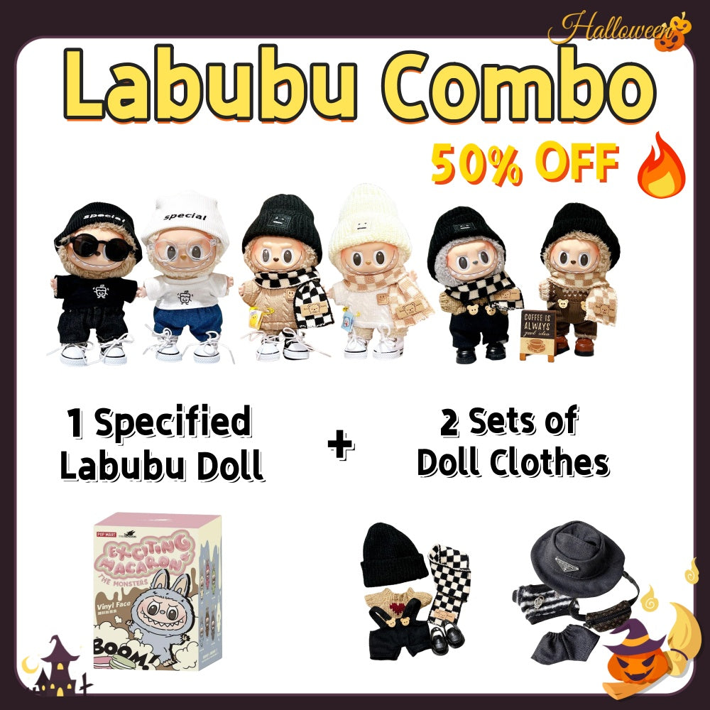 [Discount] Labubu Combo 1 Specified Doll+2 Set of Clothes Local Ready Stock