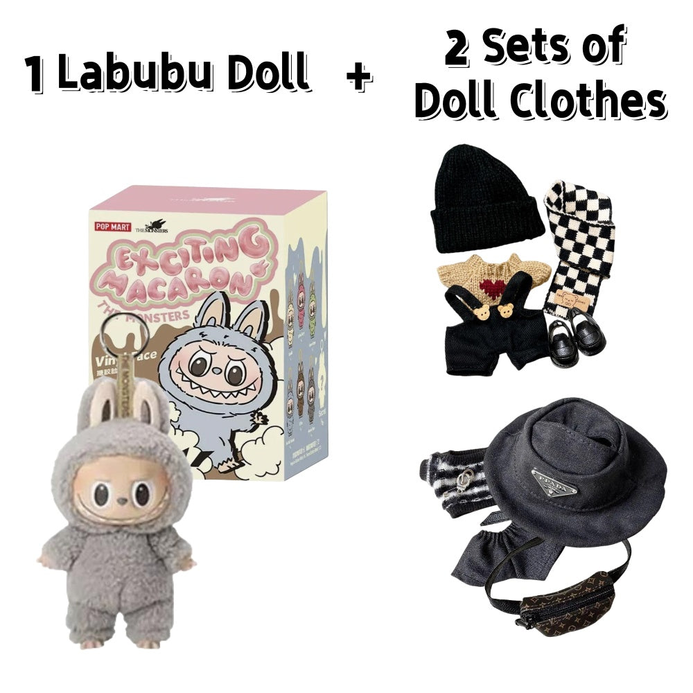 [Discount] Labubu Combo 1 Specified Doll+2 Set of Clothes Local Ready Stock