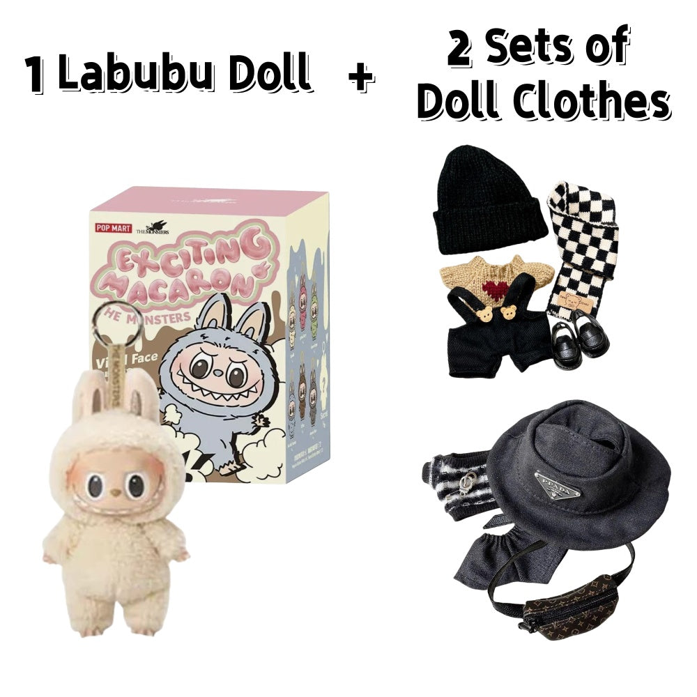 [Discount] Labubu Combo 1 Specified Doll+2 Set of Clothes Local Ready Stock