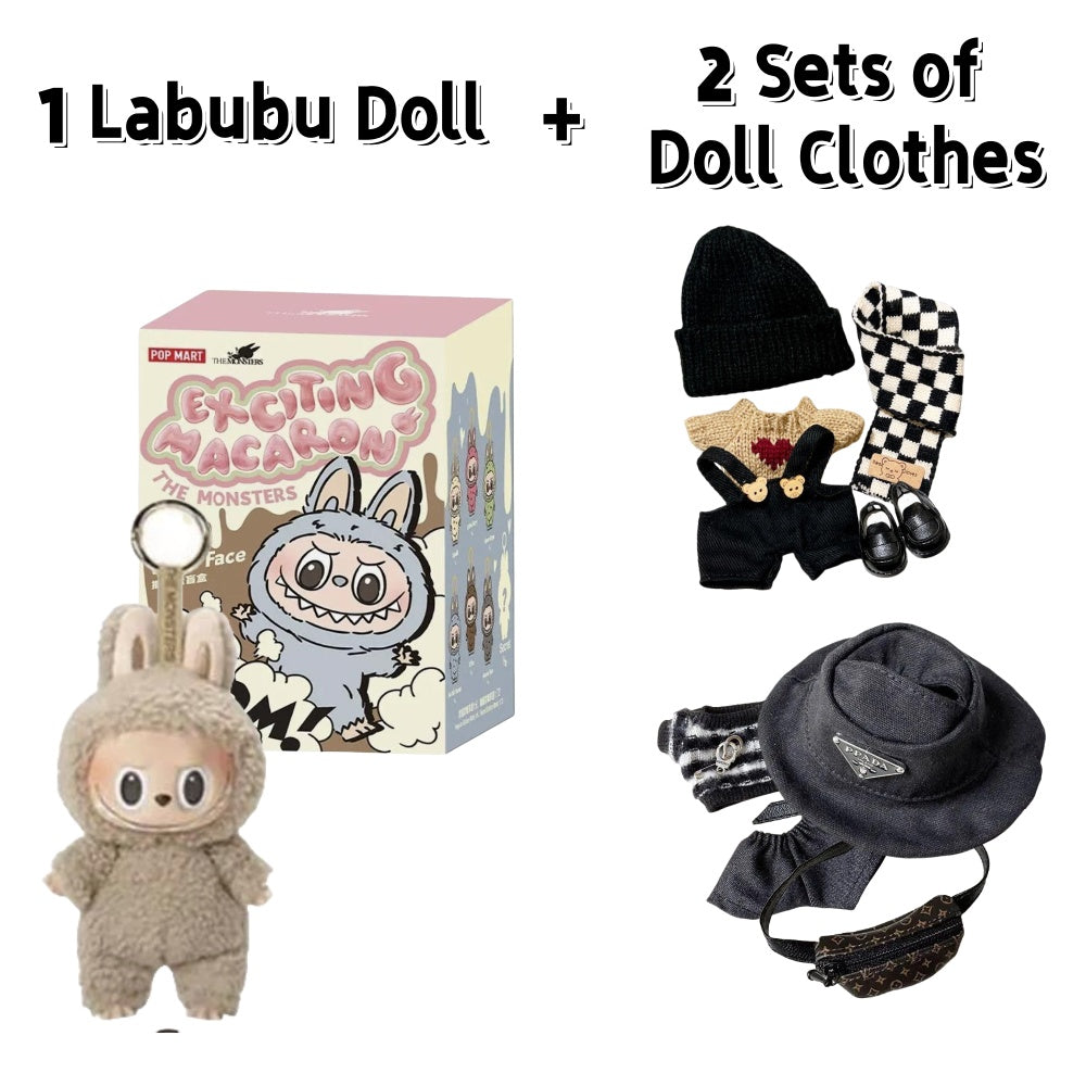 [Discount] Labubu Combo 1 Specified Doll+2 Set of Clothes Local Ready Stock